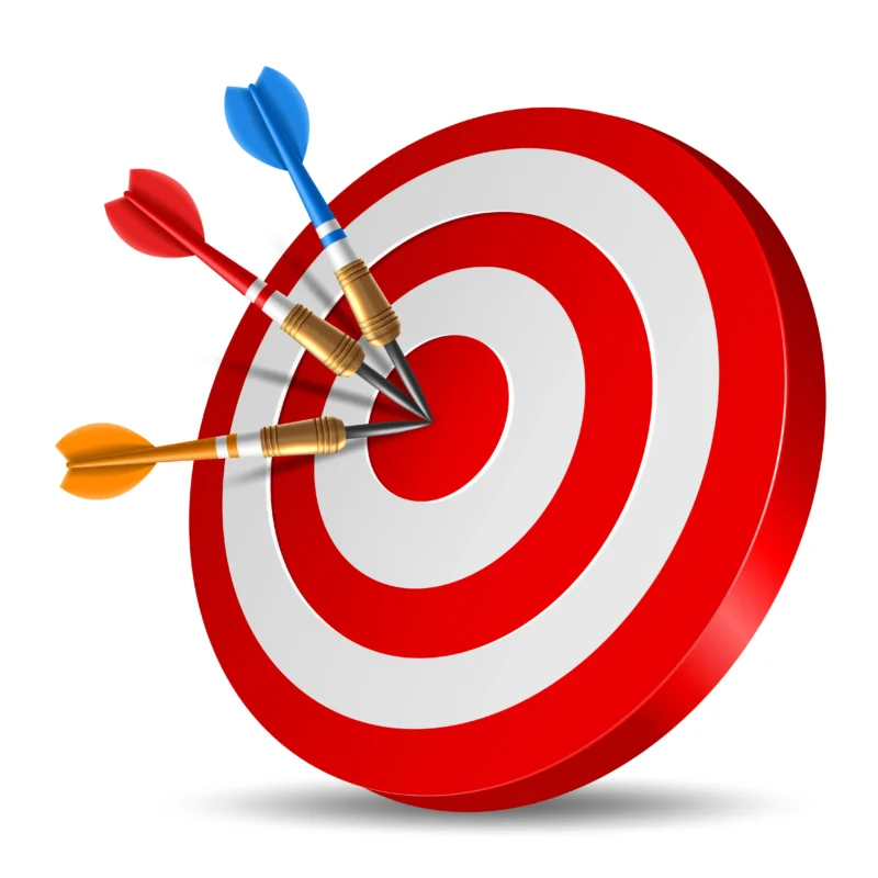 Red Dart Arrow Hitting Target Center Dartboard